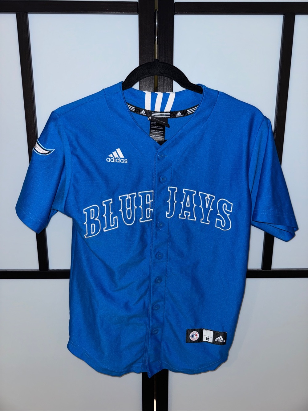 Toronto Blue Jays adidas Blue Team Button-Up Jersey - Kids Size M (10/12)